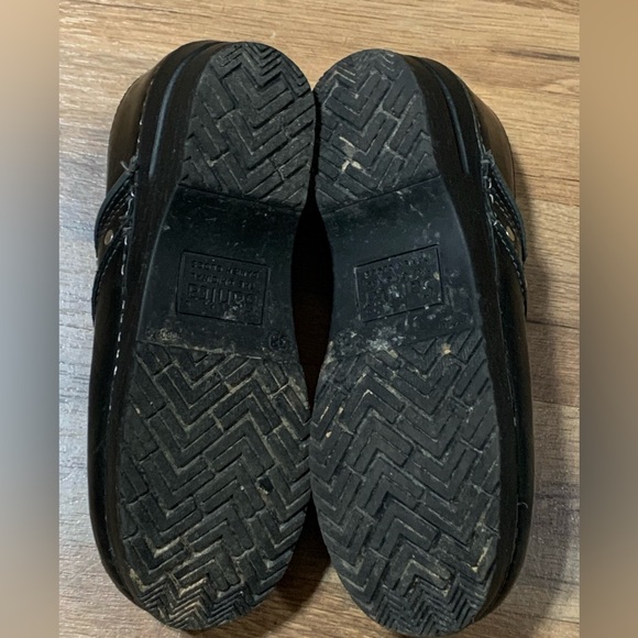 Sanita Black Leather Clogs Size 38 - Picture 3 of 4